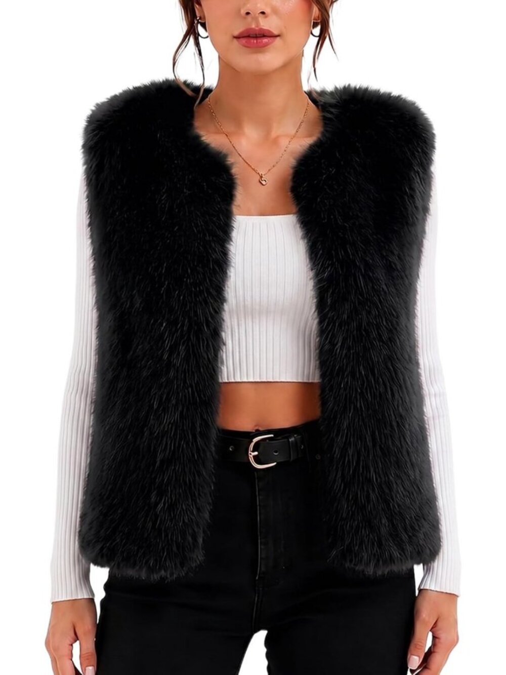Cozy Luxury Faux Fur Vest | Soft Plush Sleeveless Winter Jacket for Women